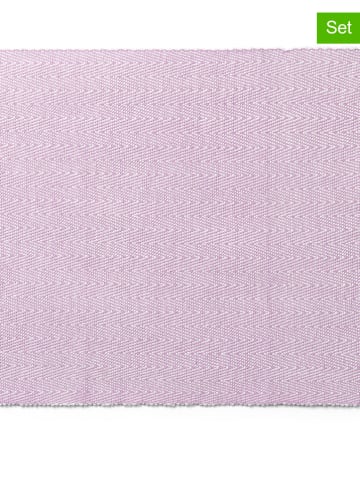 LYNGBY 2-delige set: placemats "Herringbone" lila - (L)43 x (B)30 cm