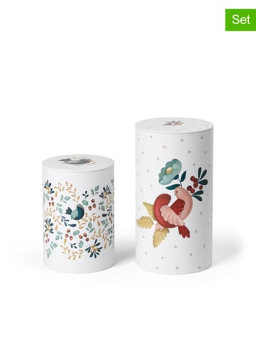 Rosendahl 2-delige set: opbergblikken "Cottage" wit/meerkleurig
