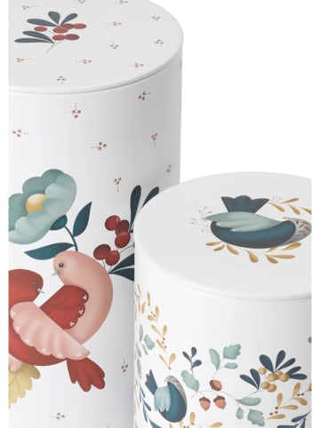 Rosendahl Pojemniki (2 szt.) "Cottage" w kolorze białym ze wzorem