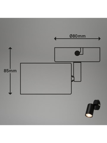 Briloner Wandleuchte in Schwarz - (H)8,5 cm