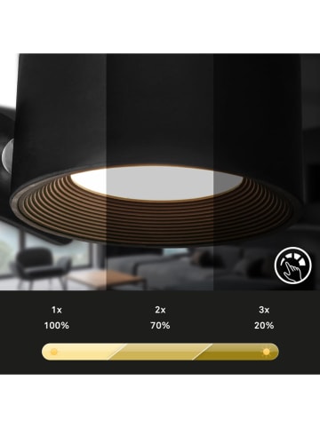 Briloner Magnetische ledwandlamp zwart - energieklasse G (A tot G)