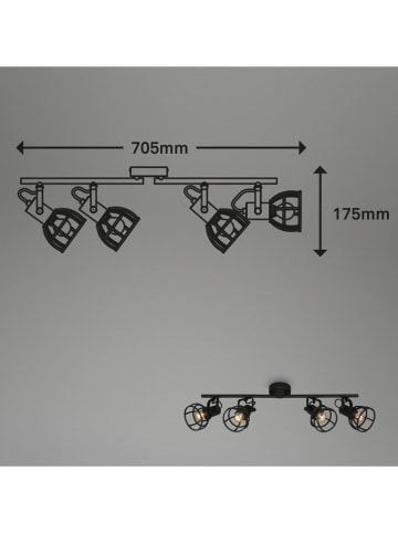 Briloner Plafonnière zwart - (B)70,5 cm