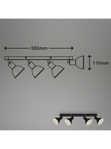 Briloner Lampa sufitowa w kolorze czarnym - szer. 55 cm
