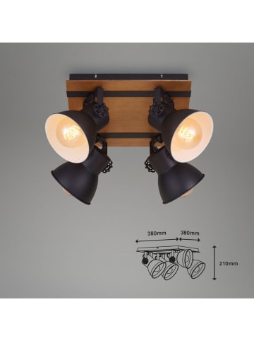 Briloner Deckenleuchte in Braun/ Schwarz - (B)38 x (H)38 x (T)21 cm 