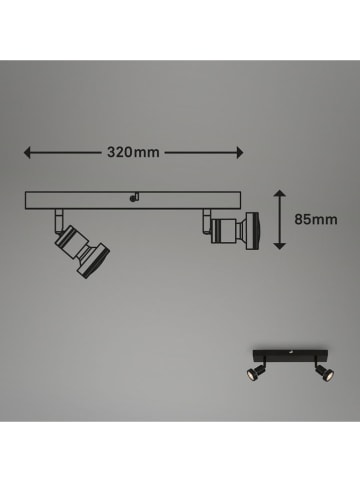Briloner Lampa sufitowa LED w kolorze czarnym - KEE F (A do G)