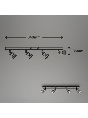 Briloner LED-Deckenleuchte in Schwarz/ Silber - EEK F (A bis G)