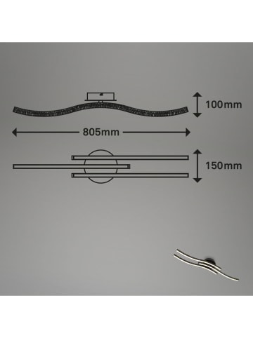 Briloner LED-Deckenleuchte in Schwarz - EEK E (A bis G)