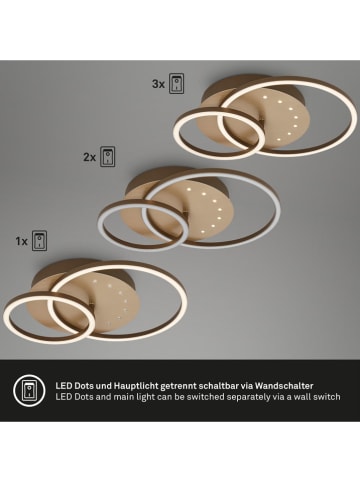Briloner LED-Deckenleuchte in Hellbraun/ Gold - EEK F (A bis G)