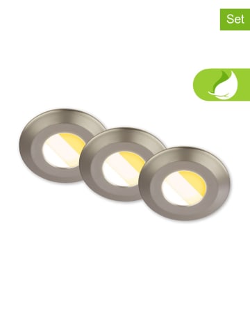 Briloner 3er-Set: LED-Einbauleuchten in Silber - EEK F (A bis G)