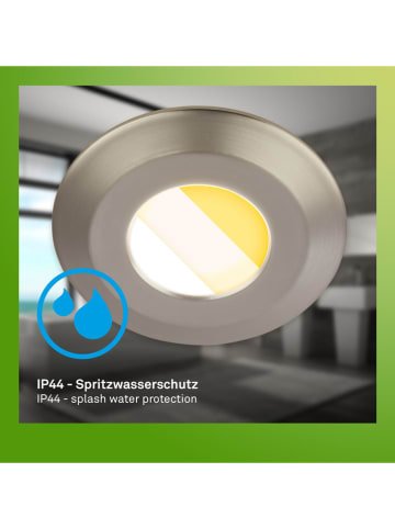 Briloner 3er-Set: LED-Einbauleuchten in Silber - EEK F (A bis G)