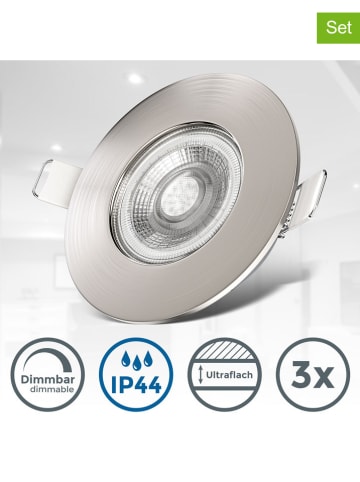 Briloner 3-delige set: ledinbouwlampen zilverkleurig - energieklasse F (A tot G)