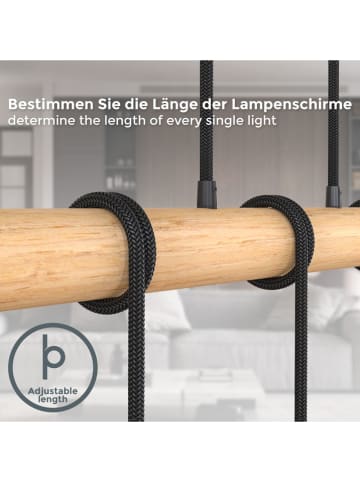 Briloner Hängeleuchte in Hellbraun/ Schwarz - (B)90 cm 