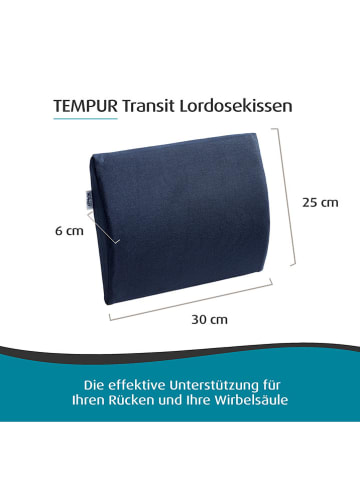 Tempur Lendesteunkussen "Transit" antraciet - (L)25 x (B)30 cm