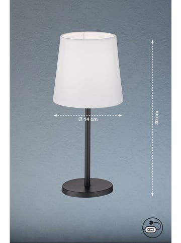 FISCHER & HONSEL Tafellamp "Rimini" zwart/wit - (H)30 x Ø 14 cm