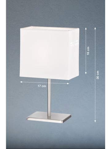 FISCHER & HONSEL Lampa stołowa "Bozen" w kolorze srebrno-białym - 17 x 30 x 10 cm