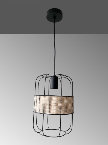 FISCHER & HONSEL Hanglamp "Nature" zwart/beige - (H)140 x Ø 22 cm