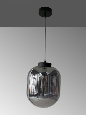 FISCHER & HONSEL Lampa wisząca "Regi" w kolorze czarno-szarym - wys. 140 x Ø 24 cm