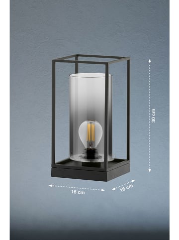 FISCHER & HONSEL Lampa stołowa "Samu" w kolorze czarnym - 16 x 30 x 16 cm