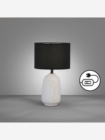 FISCHER & HONSEL Lampa stołowa "Face" w kolorze biało-czarnym - wys. 38,5 x Ø 22 cm