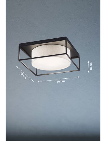 FISCHER & HONSEL Lampa sufitowa "Carre" w kolorze beżowym - 50 x 50 cm