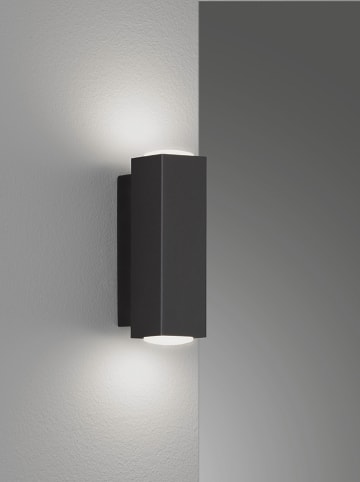 FISCHER & HONSEL Ledwandlamp "Carlo" zwart - (B)4 x (H)13 x (D)6 cm
