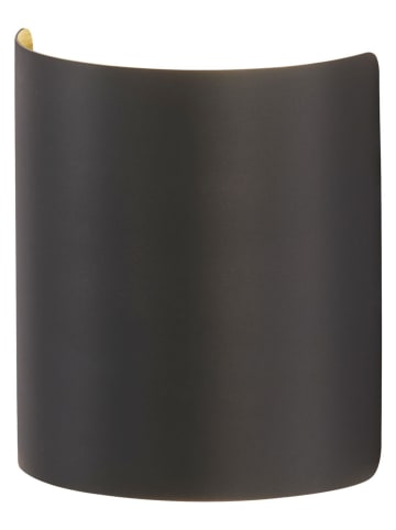 FISCHER & HONSEL Ledwandlamp "Halv" zwart - (B)12 x (H)15 x (D)6,5 cm
