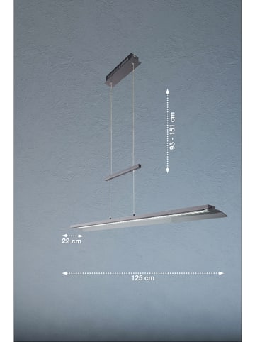 FISCHER & HONSEL Lampa wisząca LED w kolorze szarym - szer. 125 cm
