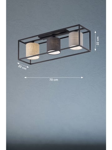 FISCHER & HONSEL Lampa sufitowa "Isko" w kolorze beżowo-szaro-brązowym - 70 x 22 x 20 cm