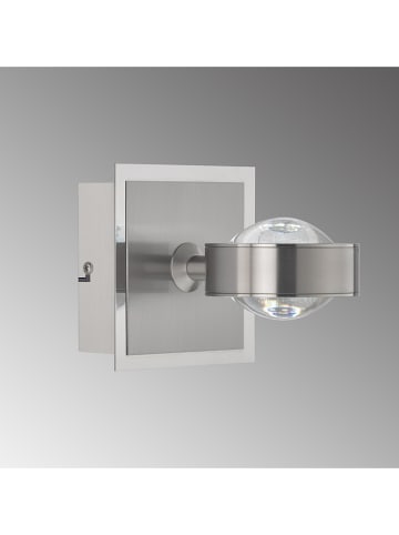 FISCHER & HONSEL Lampa ścienna LED "Cluedo" w kolorze srebrnym - 12 x 12 x 16,5 cm