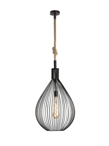 FISCHER & HONSEL Lampa wisząca "Rope" w kolorze czarnym - wys. 140 cm x Ø 48 cm