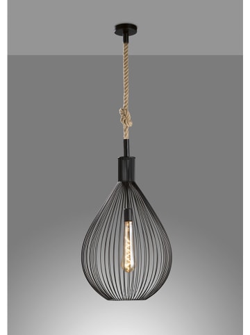 FISCHER & HONSEL Lampa wisząca "Rope" w kolorze czarnym - wys. 140 cm x Ø 48 cm