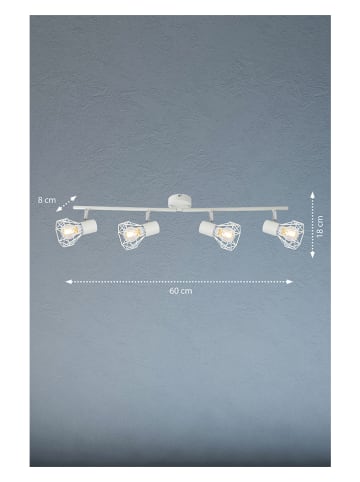 FISCHER & HONSEL Plafonnière "Ran" wit - (B)60 x (H)18 x (D)8 cm
