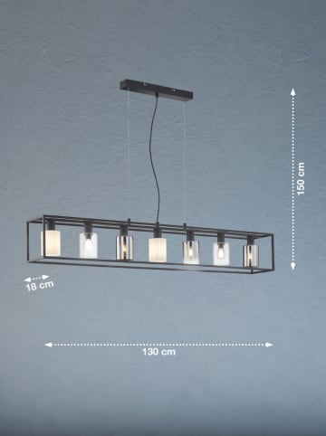 FISCHER & HONSEL Hängeleuchte "Iska" in Schwarz - (B)130 x (H)150 x (T)18 cm