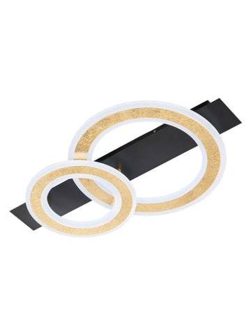 FISCHER & HONSEL Ledplafonnière "Circle" zwart/goudkleurig - (B)61 x (H)7,3 x (D)36 cm