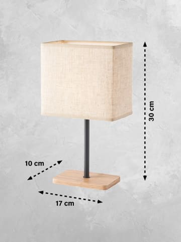 FISCHER & HONSEL Tafellamp "Bozen" zandkleurig - (B)17 x (H)30 x (D)10 cm