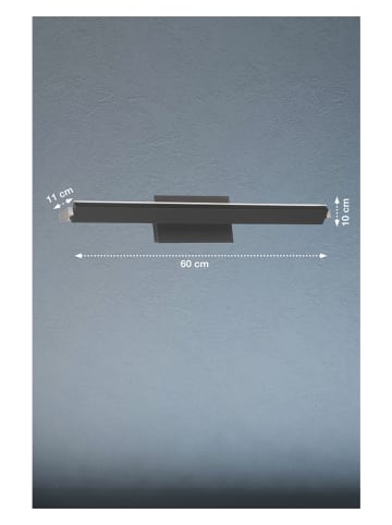 FISCHER & HONSEL LED-Wandleuchte "Pare" in Schwarz - (B)60 x (H)10 cm