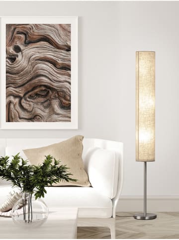 FISCHER & HONSEL Staande lamp "Ramas" zilverkleurig/crème - (H)165 x Ø 25 cm