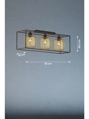 FISCHER & HONSEL Lampa sufitowa "Caydo" w kolorze czarnym - 83 x 28,5 x 23 cm