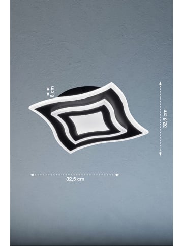 FISCHER & HONSEL Ledplafonnière "Gorden" zwart - (L)32,5 x (B)32,5 cm