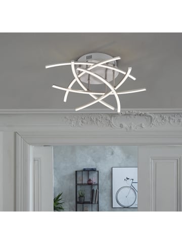 FISCHER & HONSEL Lampa sufitowa LED "Cross" w kolorze srebrnym - Ø 55 cm
