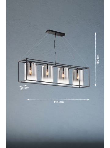 FISCHER & HONSEL Lampa wisząca "Samu" w kolorze czarnym - 115 x 150 x 22 cm