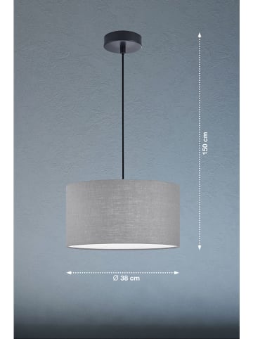 FISCHER & HONSEL Lampa wisząca "Teramo" w kolorze szarym - wys. 150 cm x Ø 38 cm