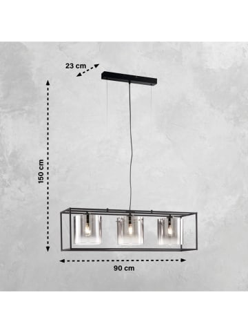 FISCHER & HONSEL Pendellamp "Samu" zwart - (B)90 x (H)150 x (D)23 cm
