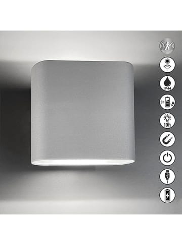 FH Lighting Ledwandlamp zilverkleurig - (B)10 x (H)10 cm