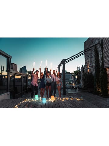 FH Lighting LED-Solar-Tischleuchte "Ceppo" in Weiß - (H)15 x Ø 11 cm