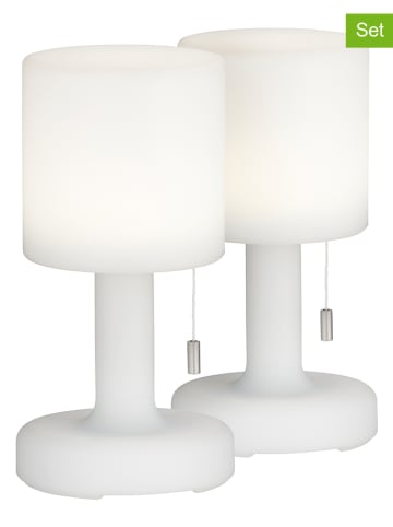 FISCHER & HONSEL Lampy stołowe LED (2 szt.) "Termoli" w kolorze białym - wys. 25 x Ø 13 cm