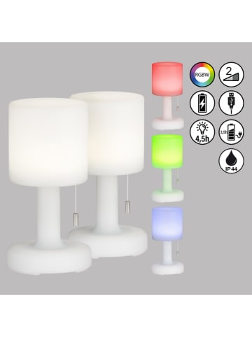 FISCHER & HONSEL 2er-Set: LED-Tischleuchten "Termoli" in Weiß - (H)25 x Ø 13 cm