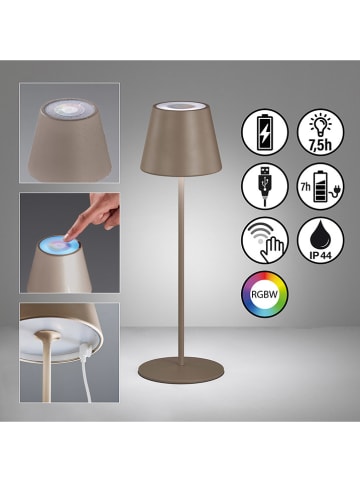 FH Lighting Lampa stołowa LED "Cosenza" w kolorze jasnobrązowym - wys. 38 x Ø 12 cm