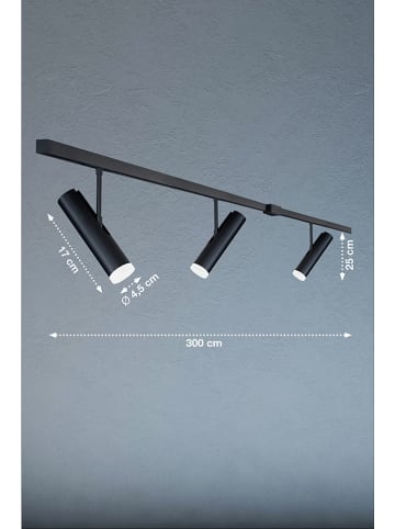 FH Lighting Lampa sufitowa LED w kolorze czarnym - szer. 300 cm