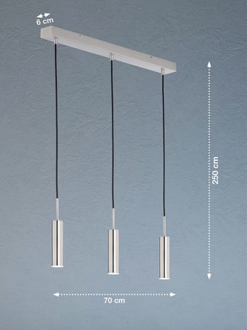 Schöner Wohnen Kollektion LED-Hängeleuchte "Stina" in Silber - (B)70 x (H)250 cm